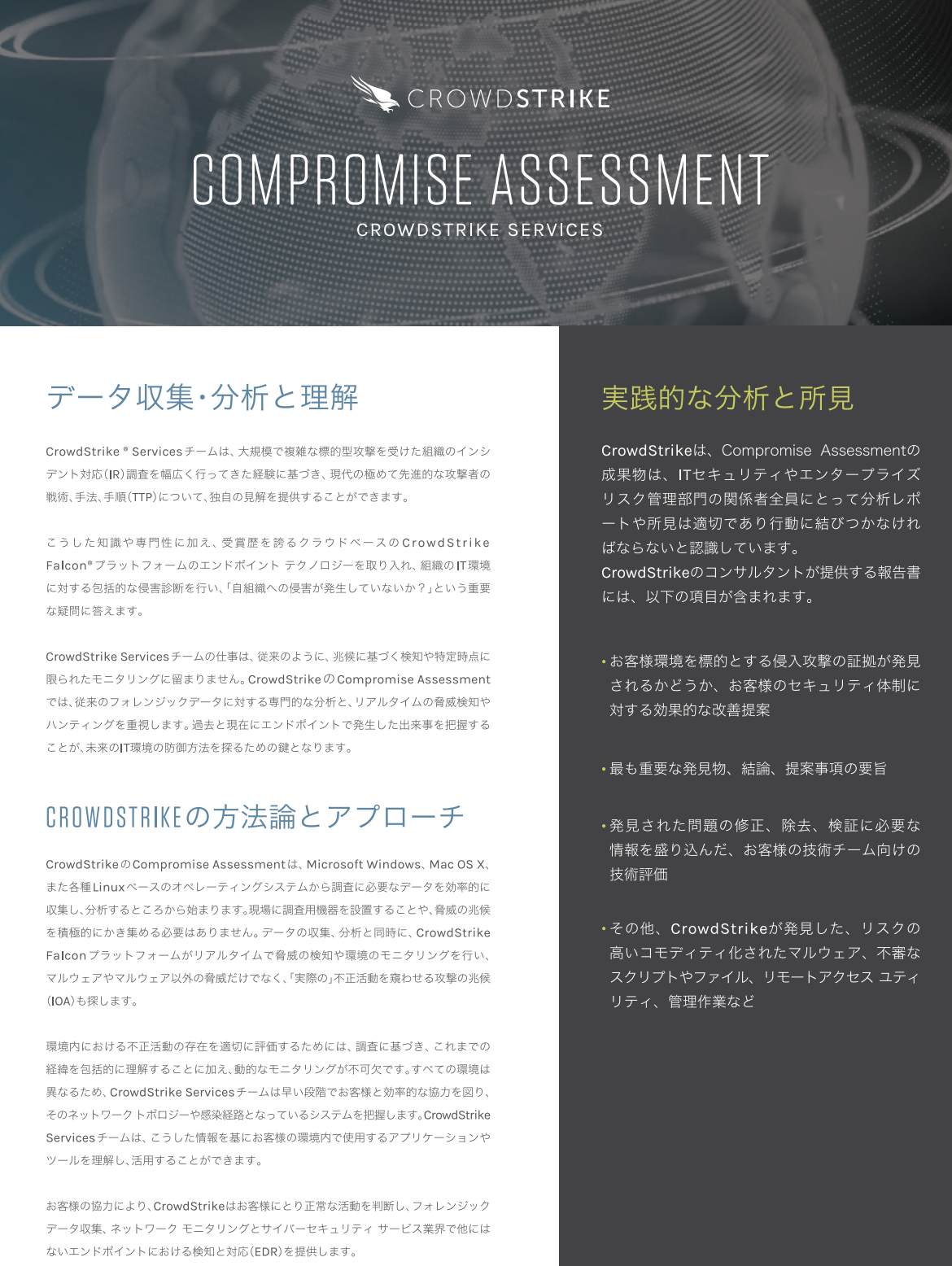 CrowdStrike Services Compromise Assessment Datasheet Japanese Cover